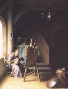 Gerrit Dou A Man writing in an Artist's Studio (mk33) oil painting artist